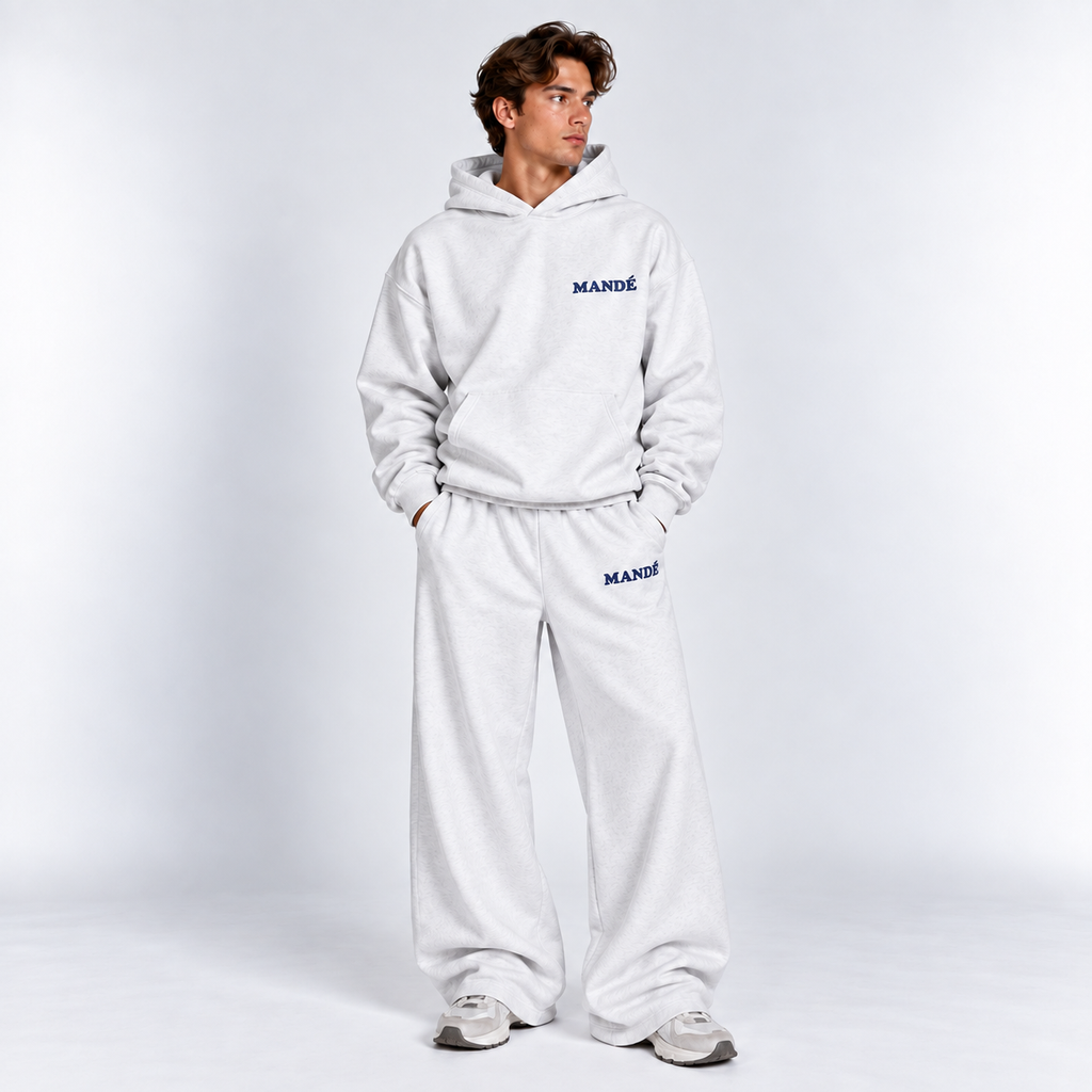 Mandé hoodie & byxa Set – Grey - Navy