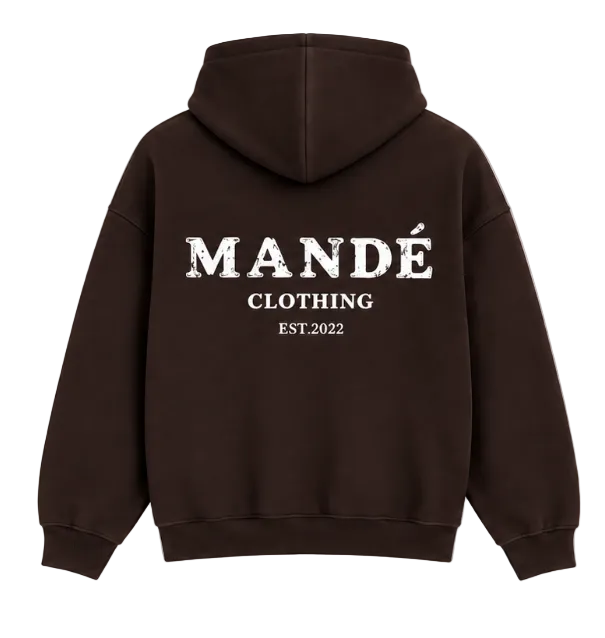 Mandé Clothing Brown hoodie baksida