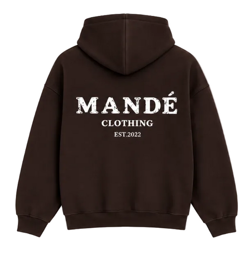 Mandé Clothing Brown hoodie baksida