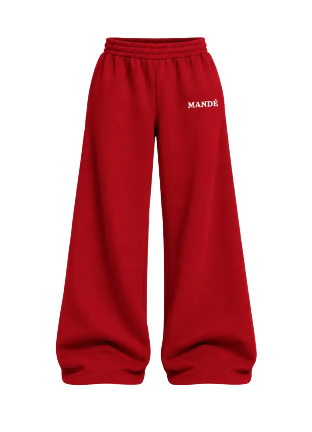 Mandé Oversized Sweatpants i vinröd med broderat logotyp på vänster lår