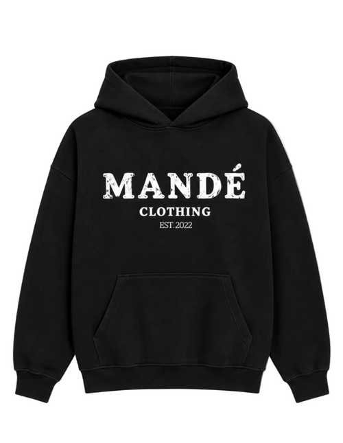 Mandé Clothing hoodie i svart med vitt tryck